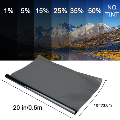 15% VLT Automotive Window Tint Film Roll 20 in x 10 ft Black