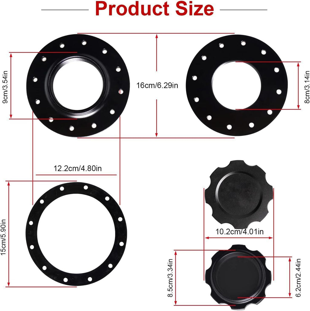Billet Aluminum Easy Fill Fuel Cell Cap with 12 Bolting Holes Cell Bung