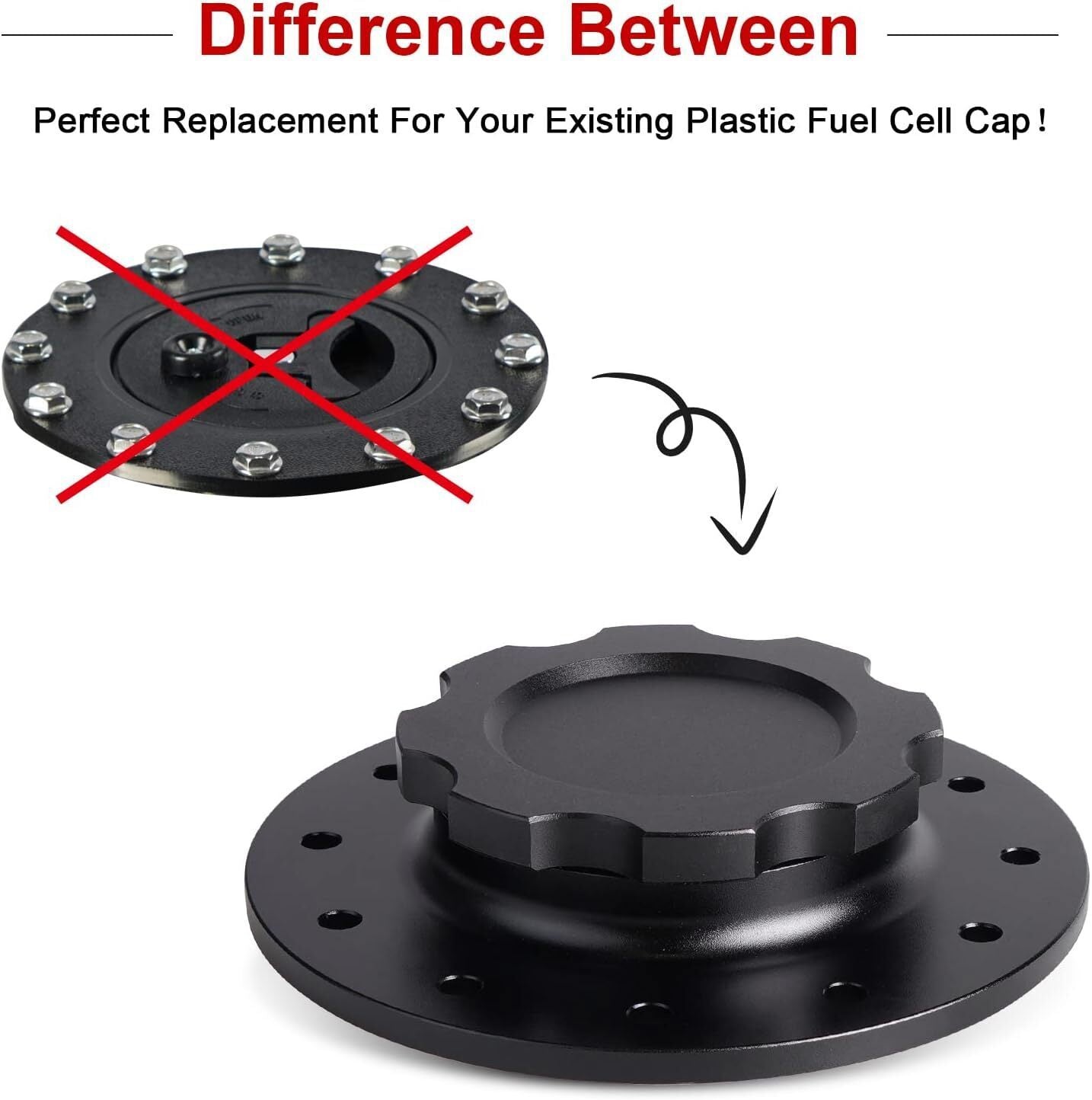 Billet Aluminum Easy Fill Fuel Cell Cap with 12 Bolting Holes Cell Bung