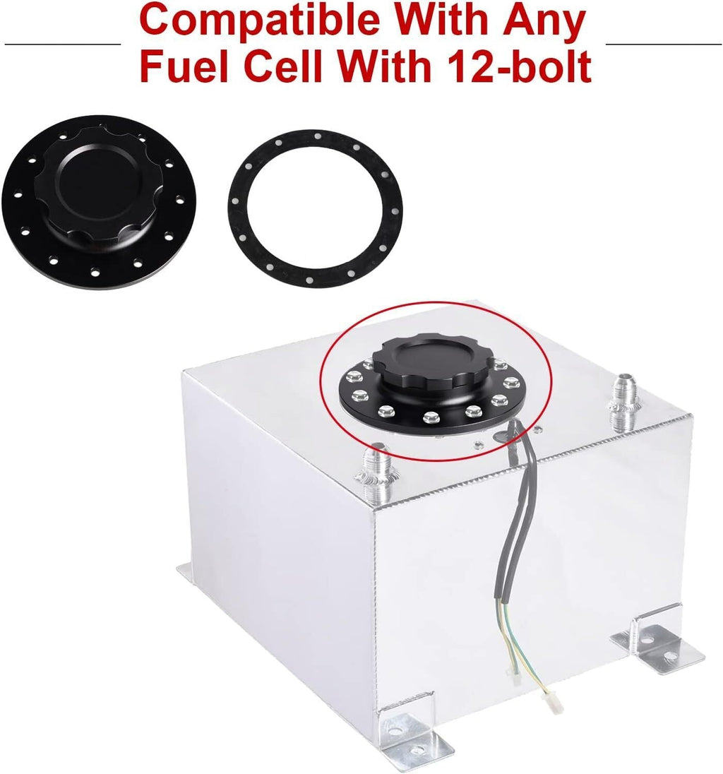 Billet Aluminum Easy Fill Fuel Cell Cap with 12 Bolting Holes Cell Bung