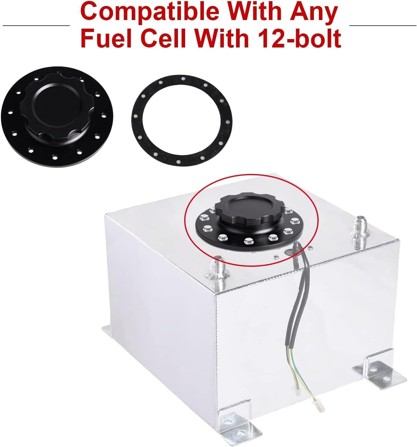 Billet Aluminum Easy Fill Fuel Cell Cap with 12 Bolting Holes Cell Bung