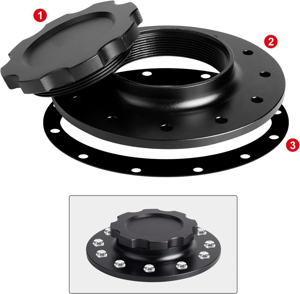 Billet Aluminum Easy Fill Fuel Cell Cap with 12 Bolting Holes Cell Bung