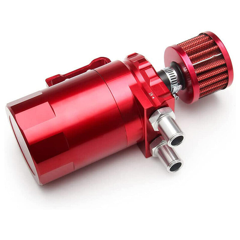 Oil Catch Can Kit Reservoir Red Tank with Breather Filter Universal Aluminum