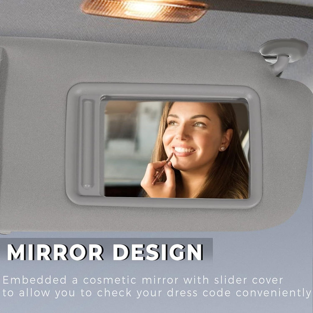 Passenger Side Sun Visor for 2007-2011 Toyota Camry With Sunroof Light Gray