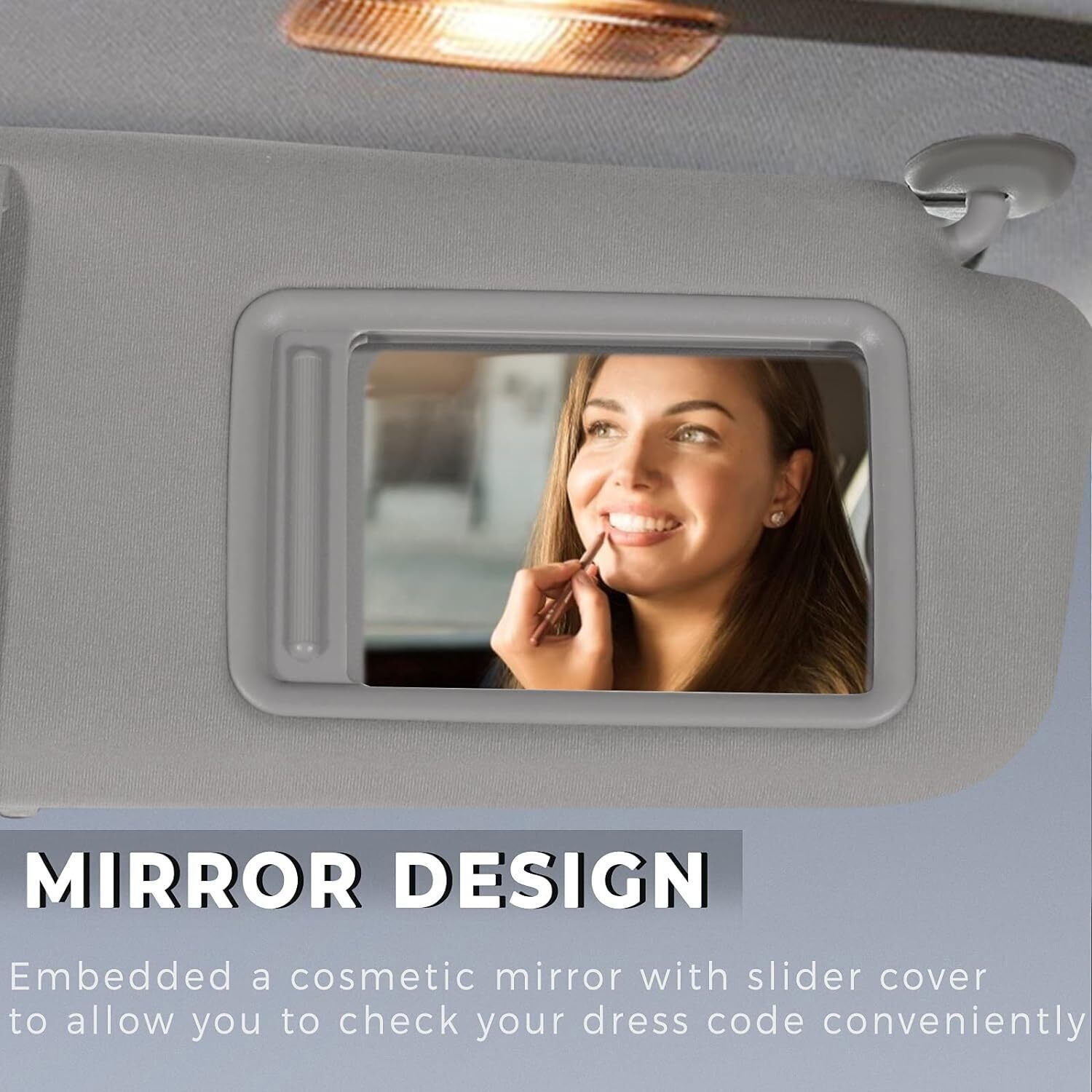 Passenger Side Sun Visor for 2007-2011 Toyota Camry With Sunroof Light Gray
