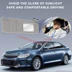Passenger Side Sun Visor for 2007-2011 Toyota Camry With Sunroof Light Gray