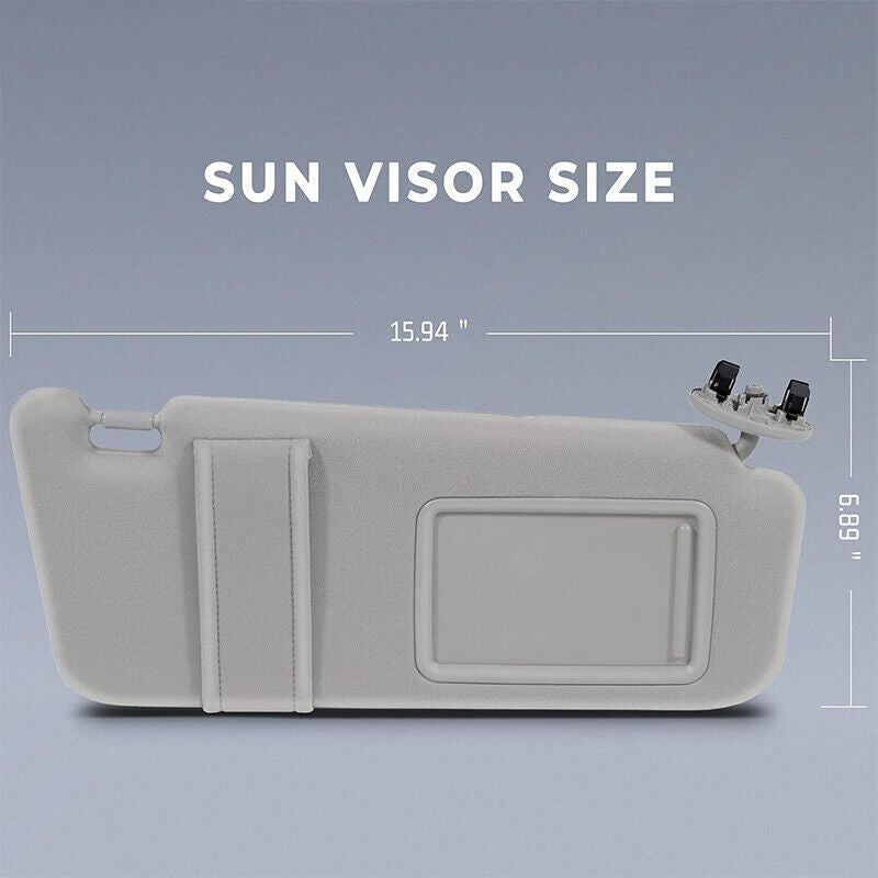 Passenger Side Sun Visor for 2007-2011 Toyota Camry With Sunroof Light Gray