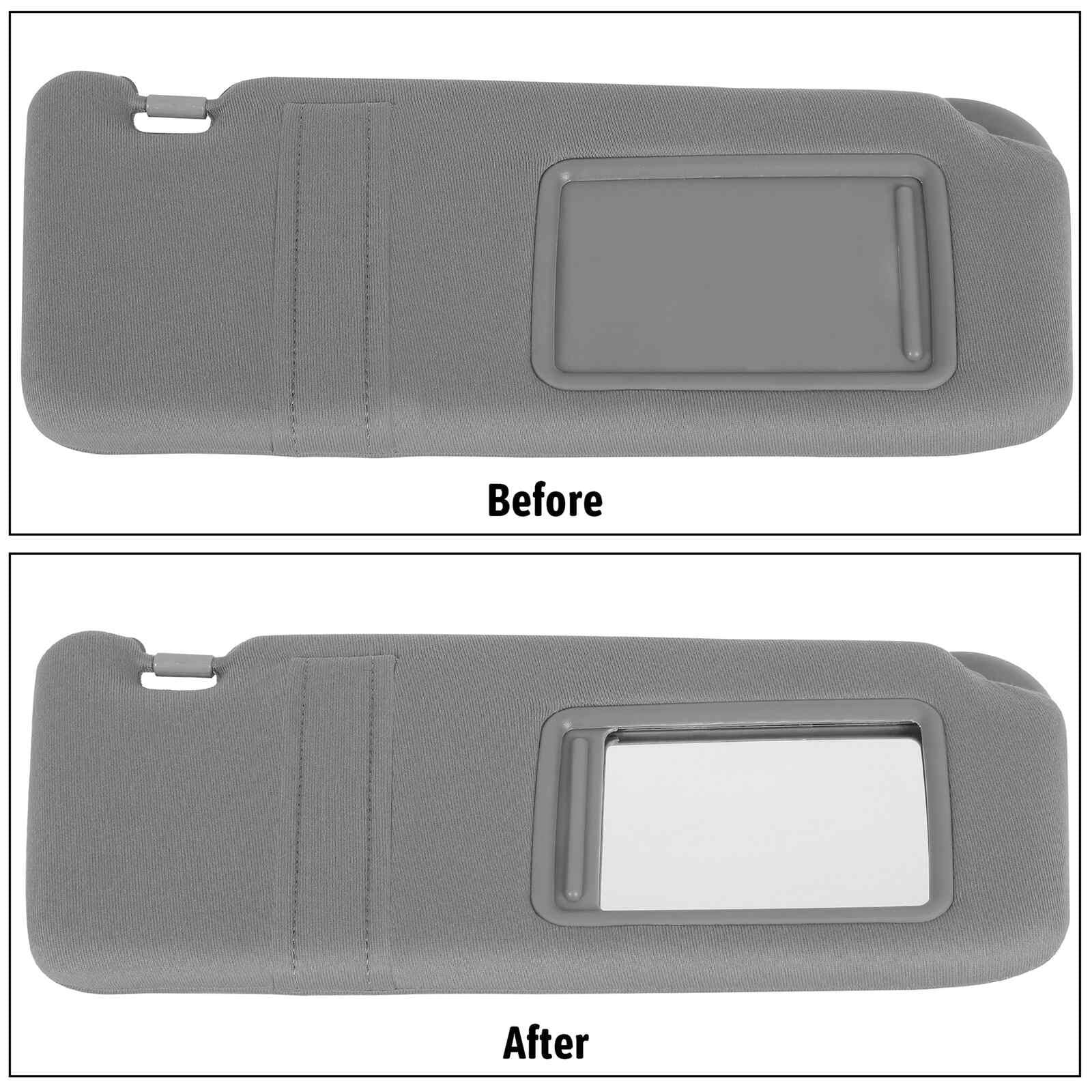 Passenger Side Sun Visor for 2007-2011 Toyota Camry With Sunroof Light Gray