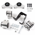 Swap 3Bolt Chrome 65A Engine Motor Mount Kit For 96-00 Civic EK B16 B18 B20 B