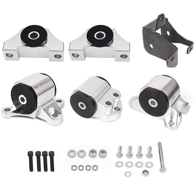 Swap 3Bolt Chrome 65A Engine Motor Mount Kit For 96-00 Civic EK B16 B18 B20 B