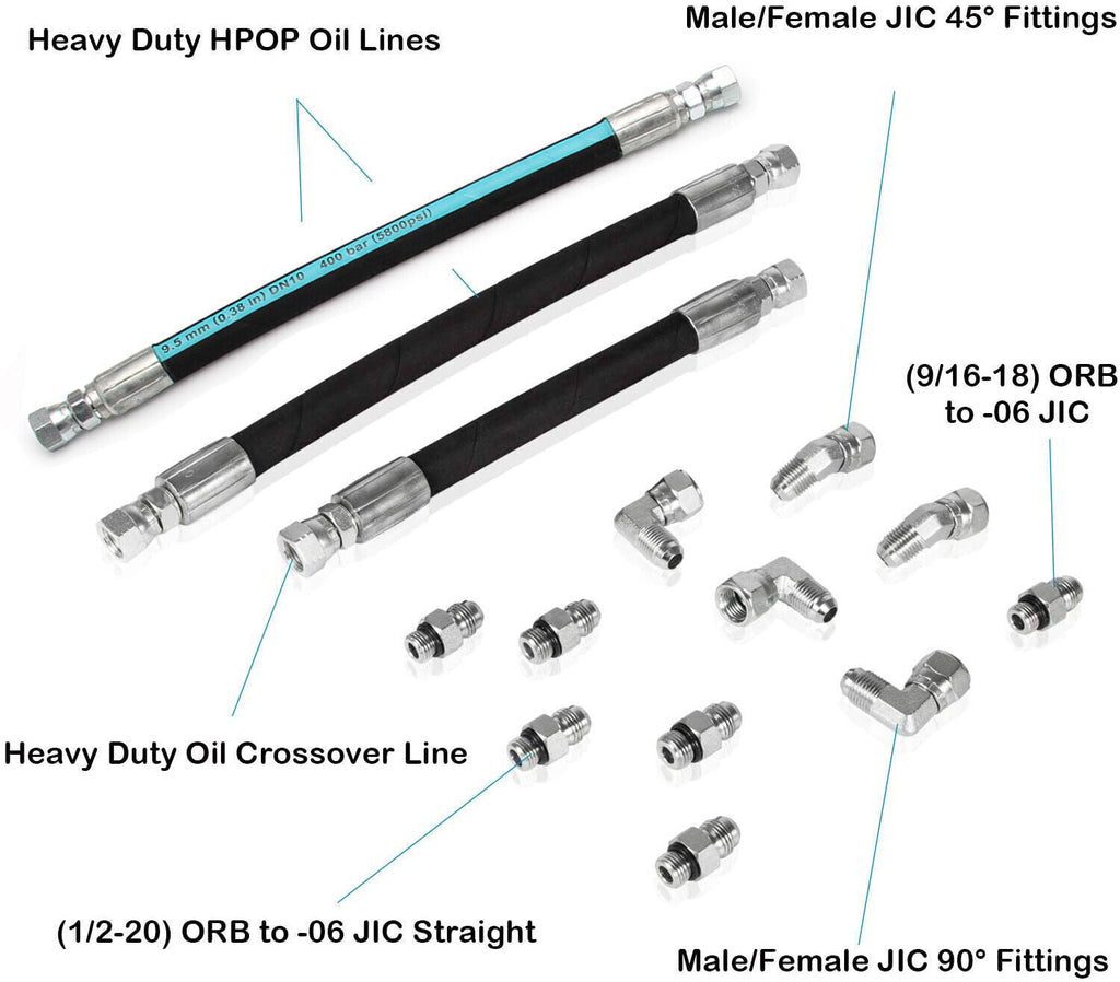 7.3L High Pressure Engine Oil Pump HPOP Hoses Lines Kit For Ford Powerstroke US