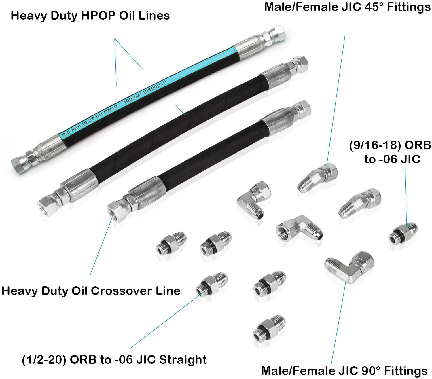 7.3L High Pressure Engine Oil Pump HPOP Hoses Lines Kit For Ford Powerstroke US