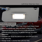 Left Driver Side Sun Visor w/ Light For Honda Pilot 2009-2015 83280SZAA01ZA