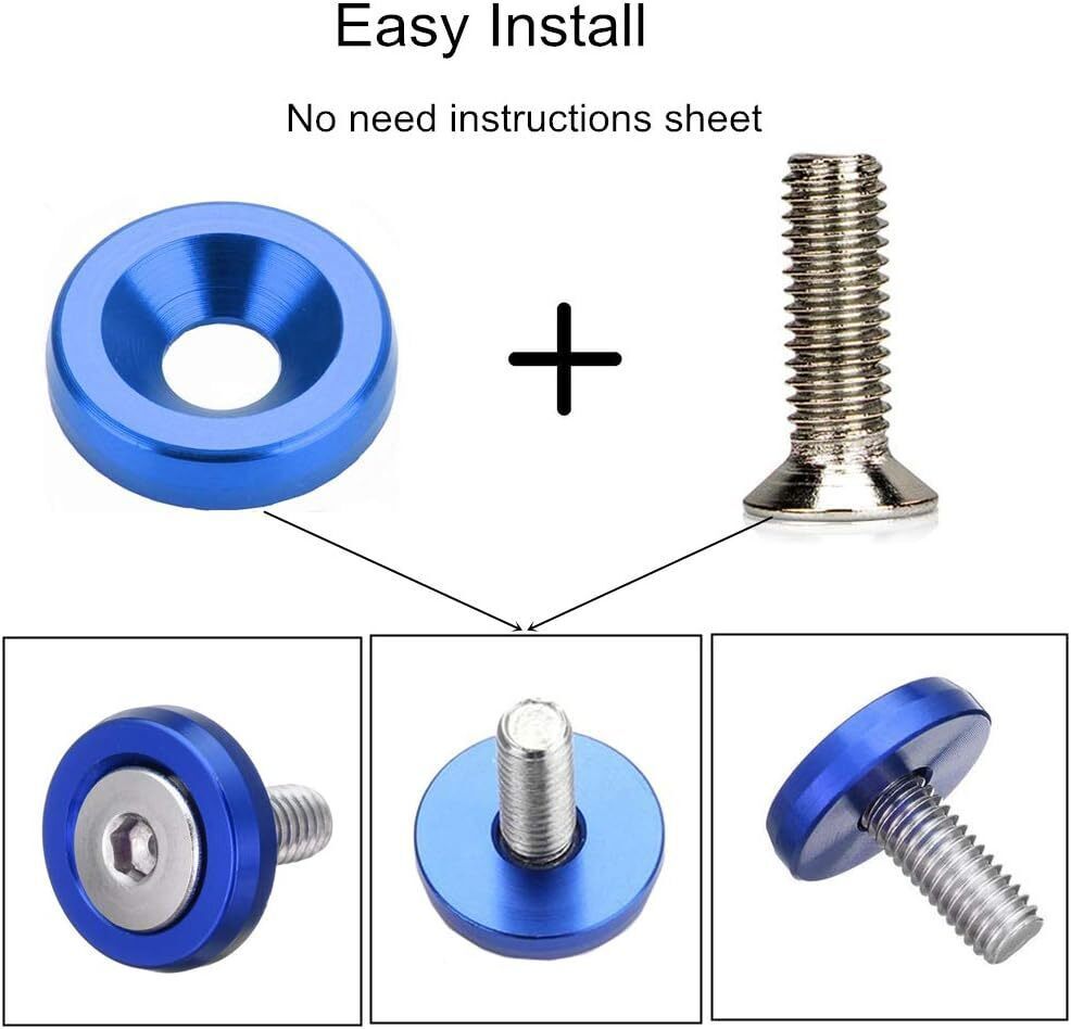 30X Aluminum Fender Bumper Washers M6x20mm CNC Billet Bolt Engine Dress Up Kits