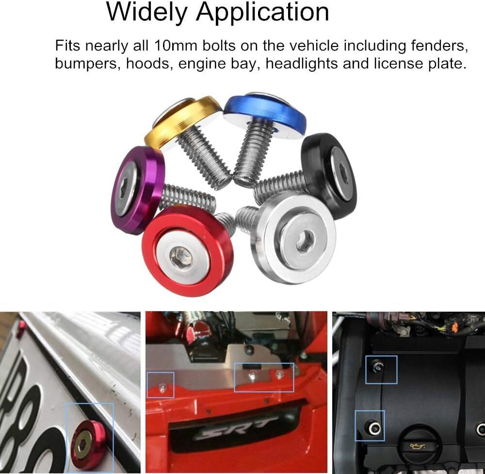 30X Aluminum Fender Bumper Washers M6x20mm CNC Billet Bolt Engine Dress Up Kits