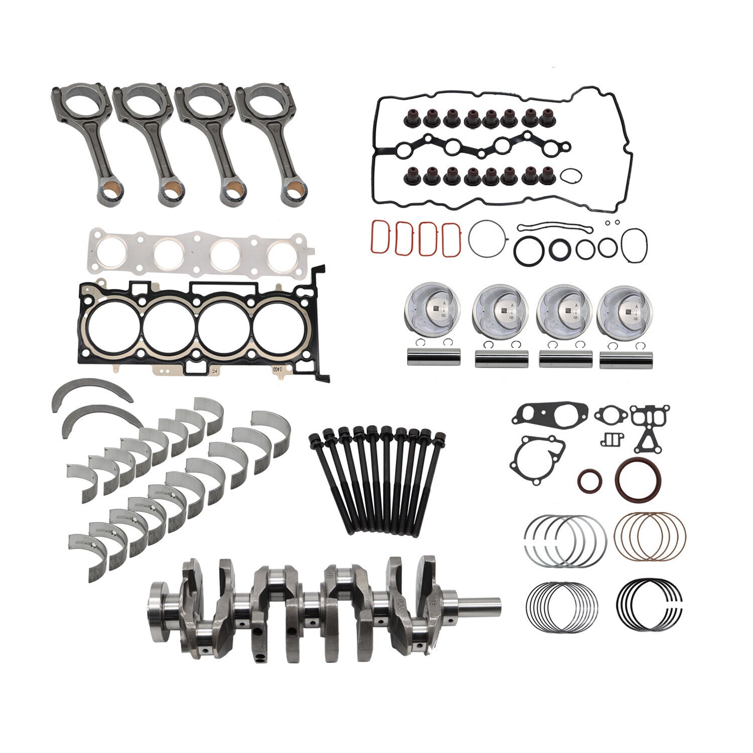 Rebuild Overhaul Conrods/Crankshaft/Piston Kit For Hyundai Kia 2.4L G4KJ Engine