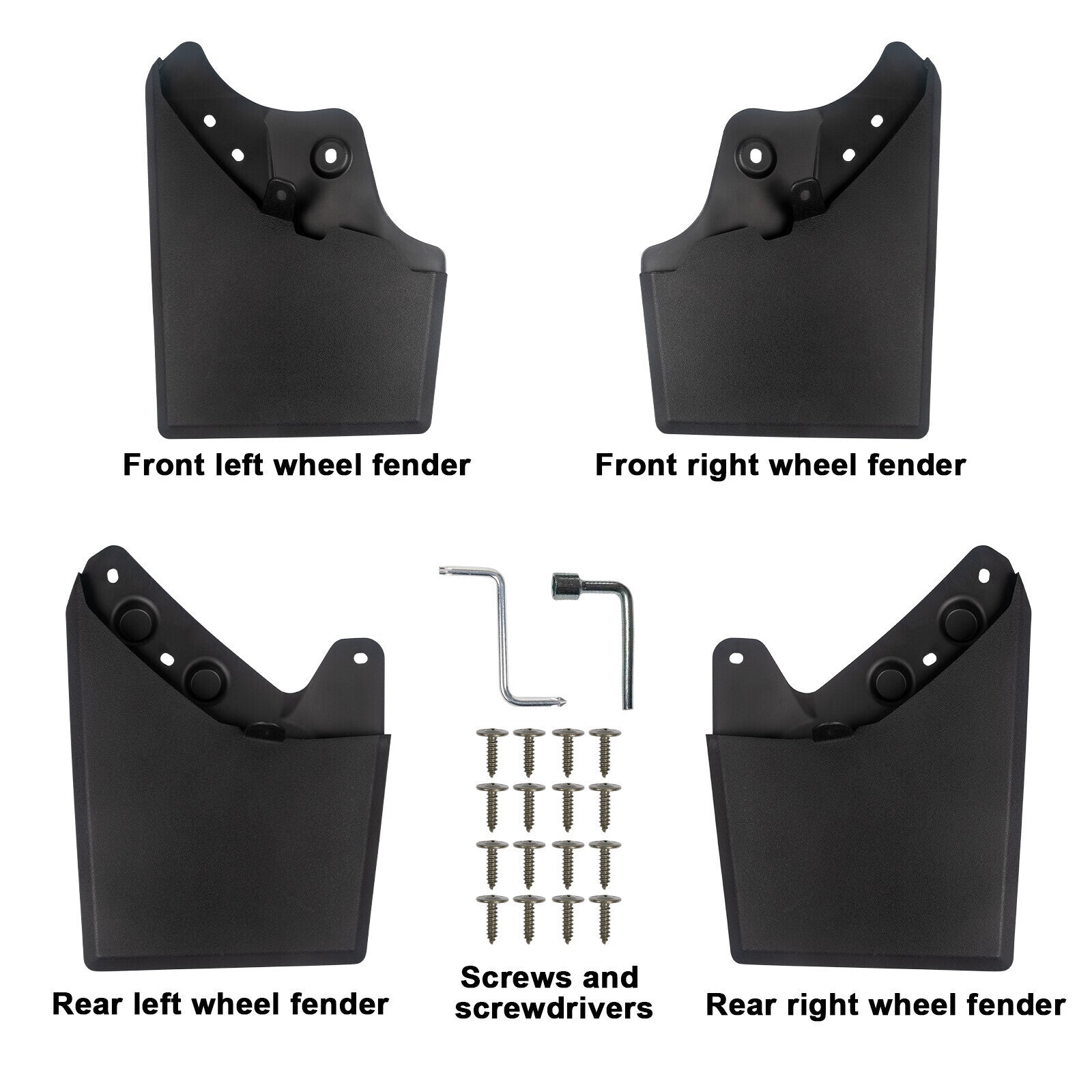 4Pcs Front Rear Splash Guards Mud Flaps Mudguard For Toyota Tacoma 2024-2025
