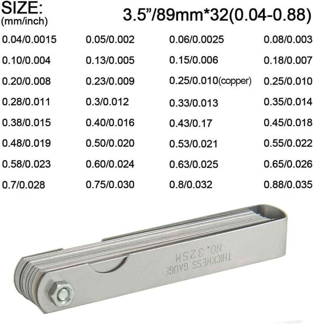 Spark Plug Gap Tool & 32 Blades Metric Feeler Gauge Gap Filler Measuring Tools
