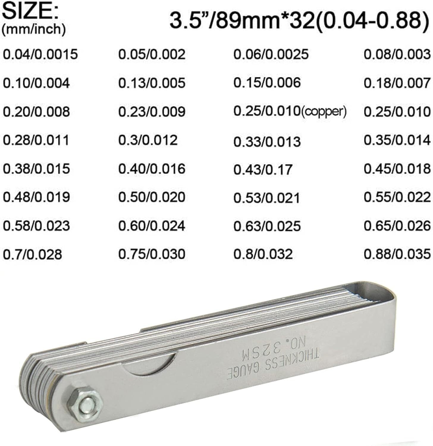 Spark Plug Gap Tool & 32 Blades Metric Feeler Gauge Gap Filler Measuring Tools