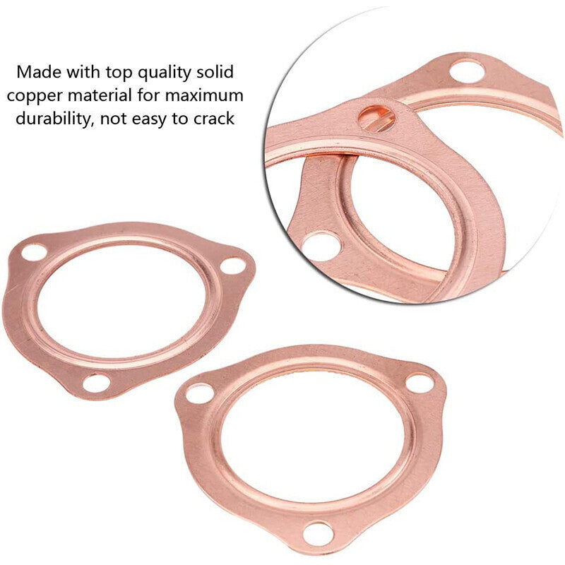 For 2-1/2" Reusable Aluminum 3-Hole Exhaust Header Collector Flange Gaskets 2.5"