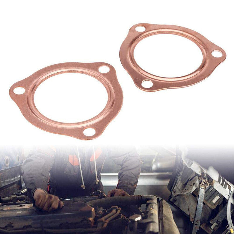 For 2-1/2" Reusable Aluminum 3-Hole Exhaust Header Collector Flange Gaskets 2.5"
