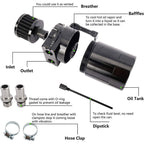 Engine Oil Catch Can Tank Kit with Breather Filter 300ml Aluminum Polish Black