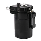 Engine Oil Catch Can Tank Kit with Breather Filter 300ml Aluminum Polish Black