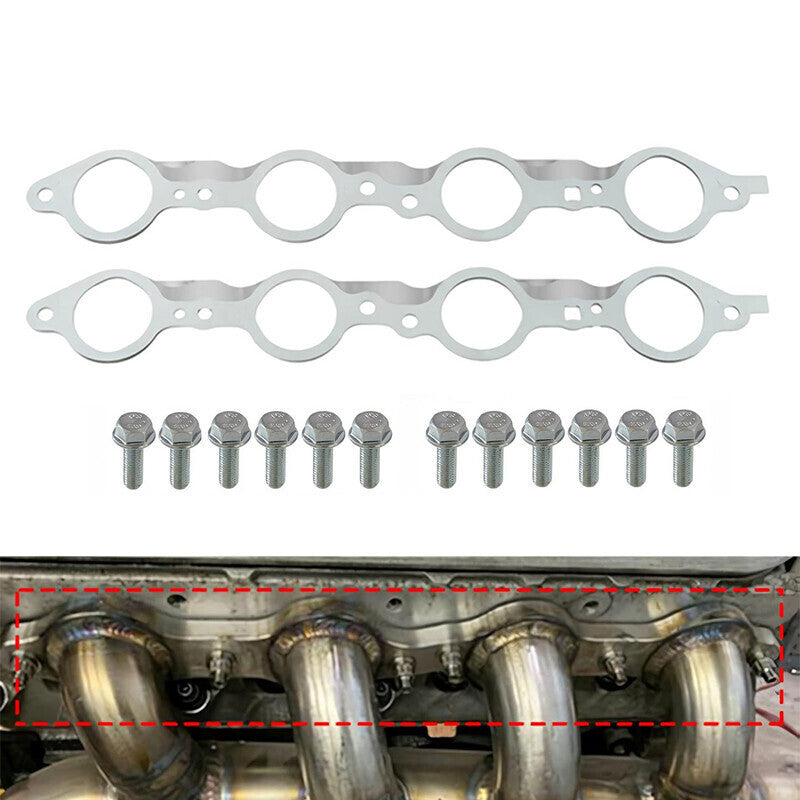 For LS Steel MLS Exhaust Manifold Header Gaskets LS1 LS3 LQ4 LM7 4.8 5.3 5.7 6.0