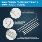 5× Universal Automotive Ground Strap Tinned Copper Car Engine Ground Strap Cable
