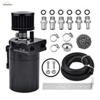 Oil Catch Can Tank Kit Polish Baffled Reservoir with Breather Filter Universal A
