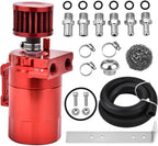 Oil Catch Can Tank Kit Polish Baffled Reservoir with Breather Filter Universal A