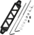 Aluminum Battery Hold Tie Down Bracket Mount + 10'' Inch J-Hooks Bolts Universal