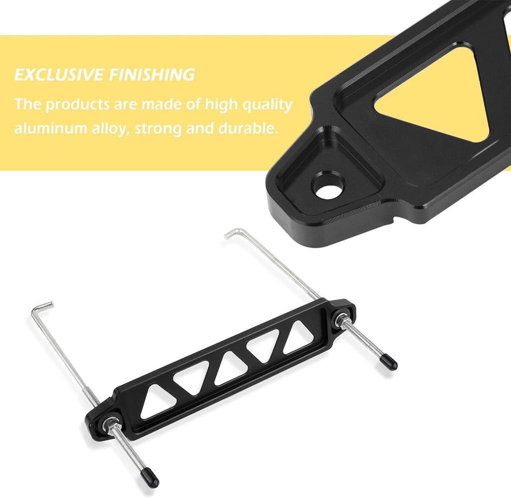 Aluminum Battery Hold Tie Down Bracket Mount + 10'' Inch J-Hooks Bolts Universal