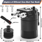 Alumnium Baffled Oil Catch Can Oil Separator Kit Reservoir Tank with Breather BK
