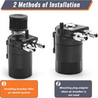 Alumnium Baffled Oil Catch Can Oil Separator Kit Reservoir Tank with Breather BK