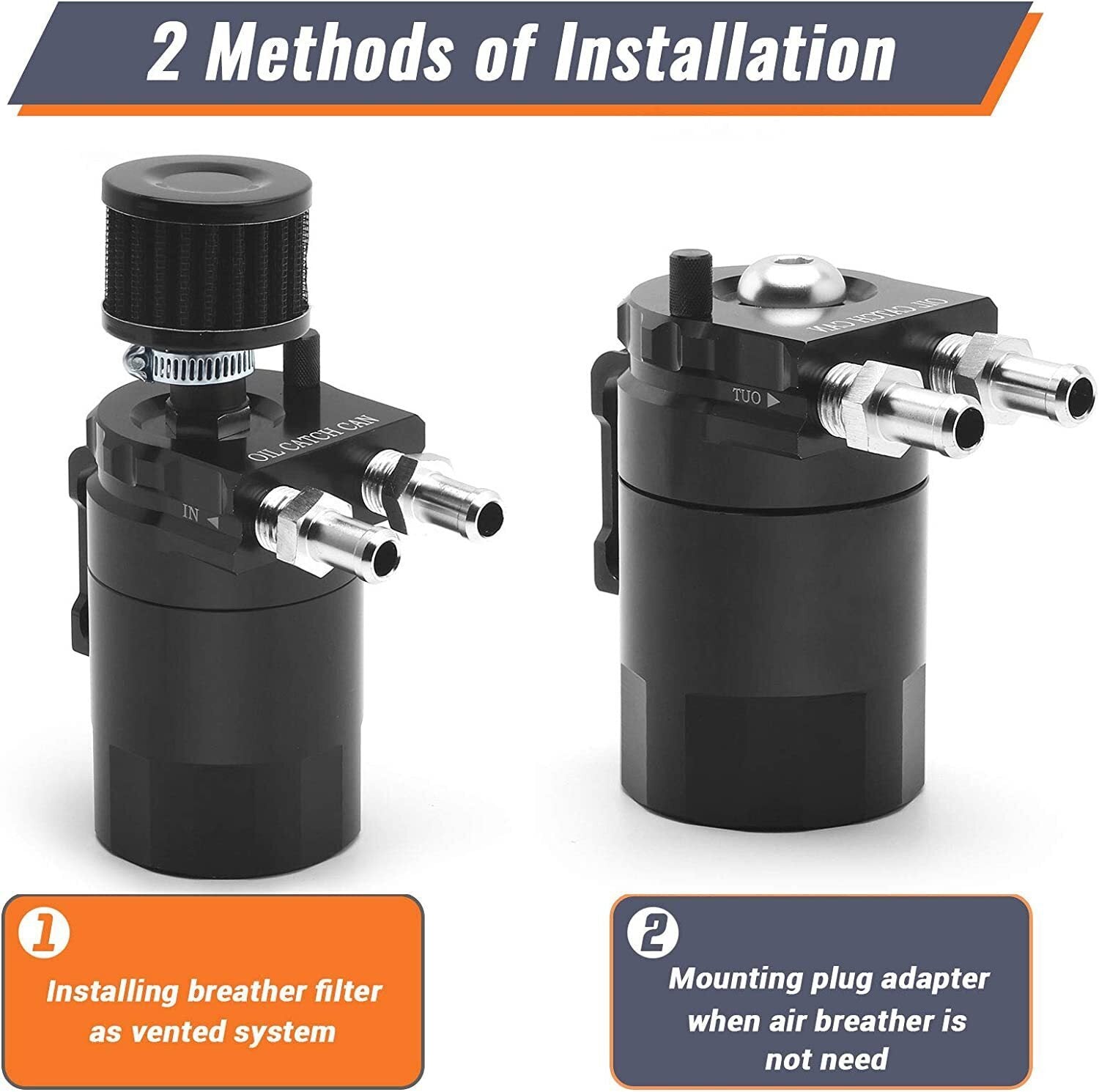 Alumnium Baffled Oil Catch Can Oil Separator Kit Reservoir Tank with Breather BK