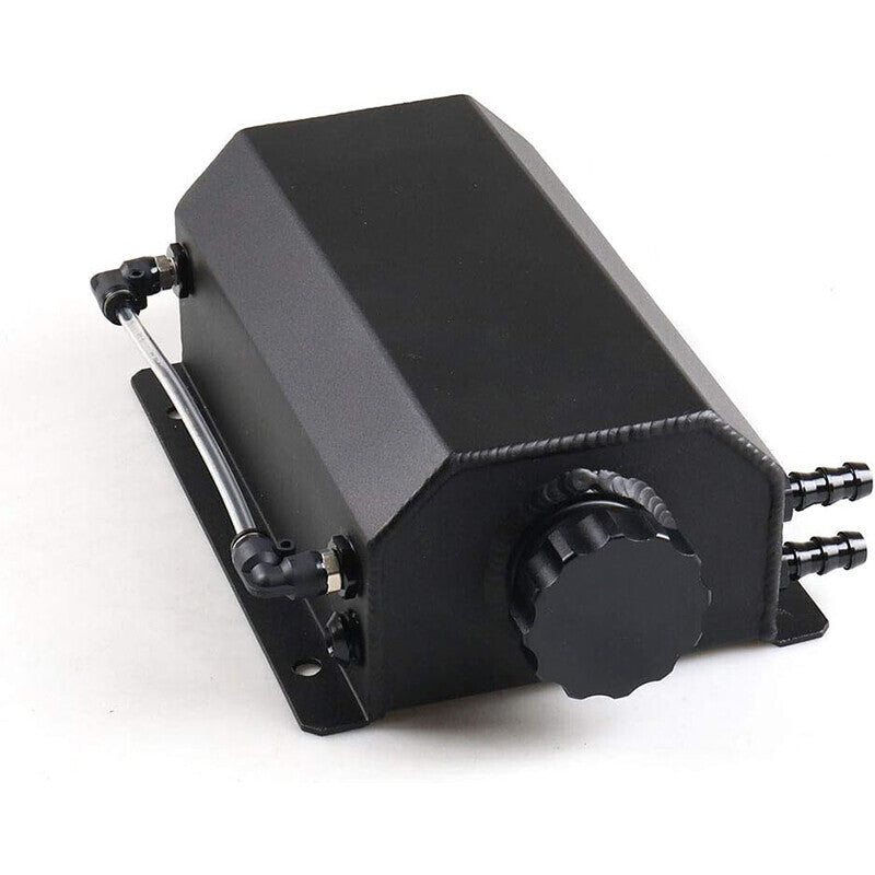 2L Black Universal Coolant Radiator Overflow Tank Expansion Reservoir Aluminum C