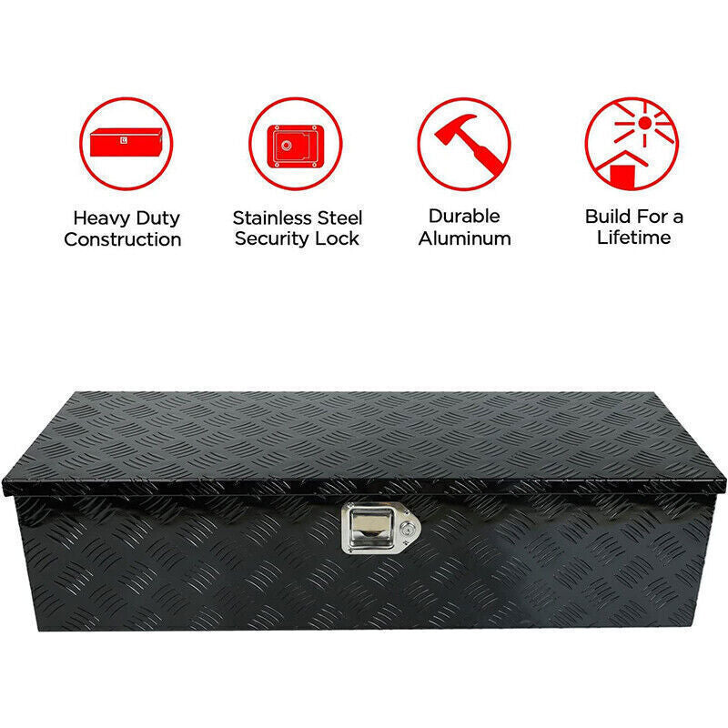 39"x13"x10" Aluminum For Pickup Truck Trunk Bed Tool Box Trailer Storage W/ Lock