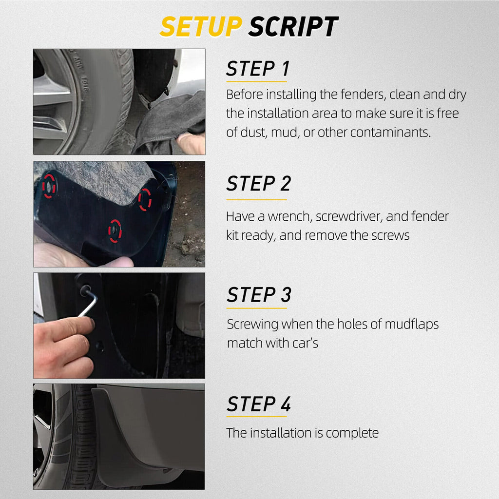 4X Wearing Mud Flaps Mudguards Fender Splash Guards For Dodge Challenger R/T SRT