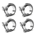 4PCS 3.5" Inch V Band Flange & Clamp Kit For Turbo Pipes Stainless Steel