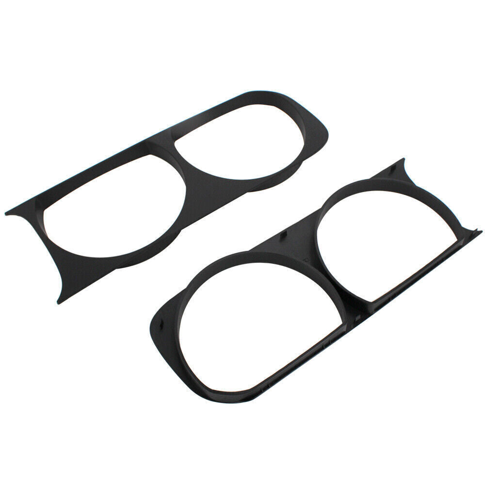 1 Pair Left + Right Side Black Headlight Bezel For 2008-2014 Dodge Challenger