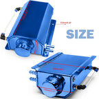 2L Blue Aluminum Coolant Radiator Overflow Reservoir Expansion Water Tank