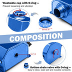 2L Blue Aluminum Coolant Radiator Overflow Reservoir Expansion Water Tank