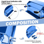 2L Blue Aluminum Coolant Radiator Overflow Reservoir Expansion Water Tank