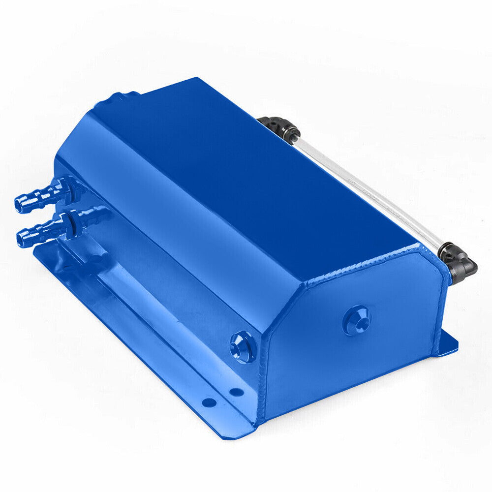 2L Blue Aluminum Coolant Radiator Overflow Reservoir Expansion Water Tank