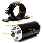 High Flow 100 Micron Inline Fuel Filter Cleanable AN6 AN8 AN10 Adapter Fitting