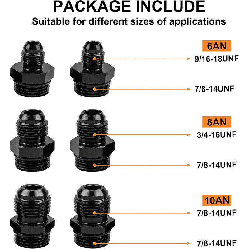 High Flow 100 Micron Inline Fuel Filter Cleanable AN6 AN8 AN10 Adapter Fitting