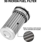30 Micron Inline Fuel Filter w/ 6AN 8AN 10AN Adapter Fitting An Fuel Filter