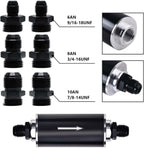 30 Micron Inline Fuel Filter w/ 6AN 8AN 10AN Adapter Fitting An Fuel Filter