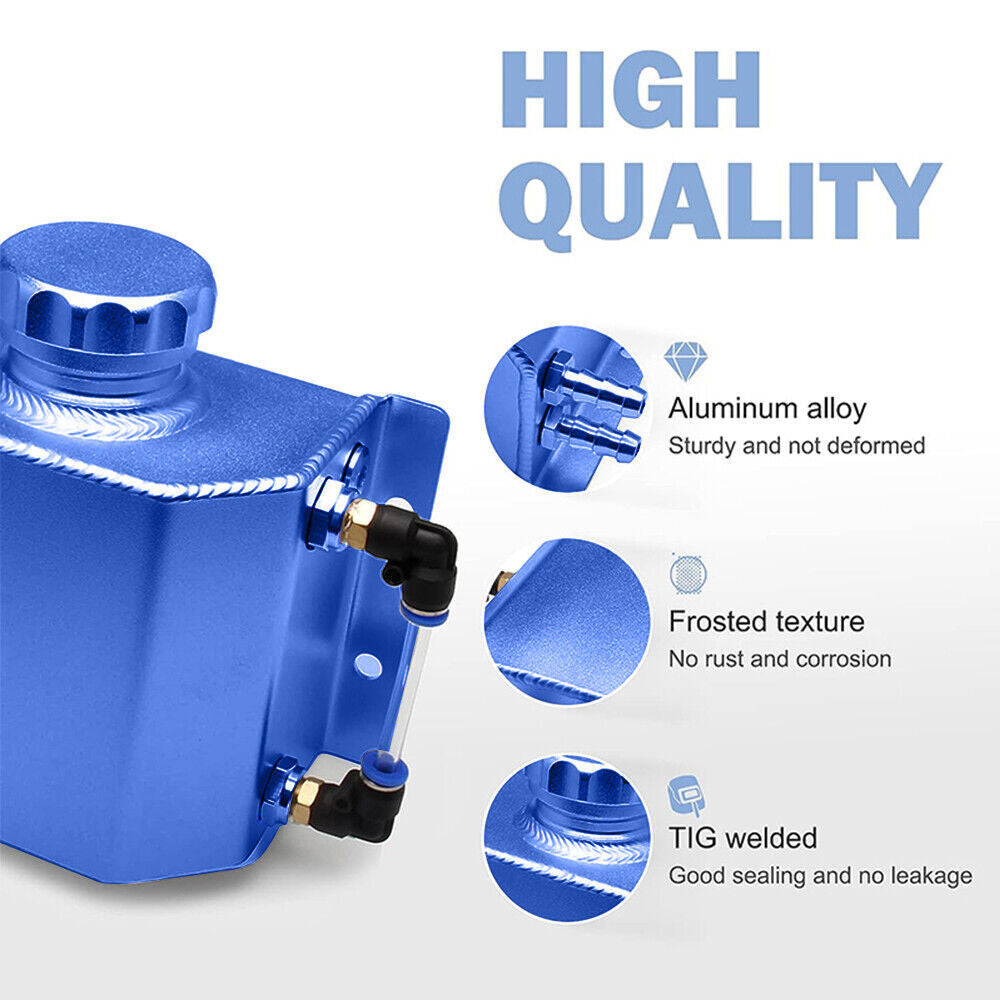 1L Aluminum Radiator Coolant Overflow Bottle Water Tank Reservoir with Cap US Ne
